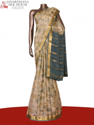 Pure Shaded Butta Mysore Crepe Silk Saree